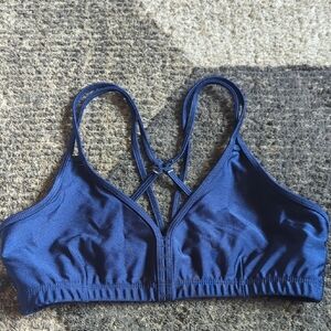 Sol & Mane Sports Bra Top Size Small Designed In LA Blue Strappy